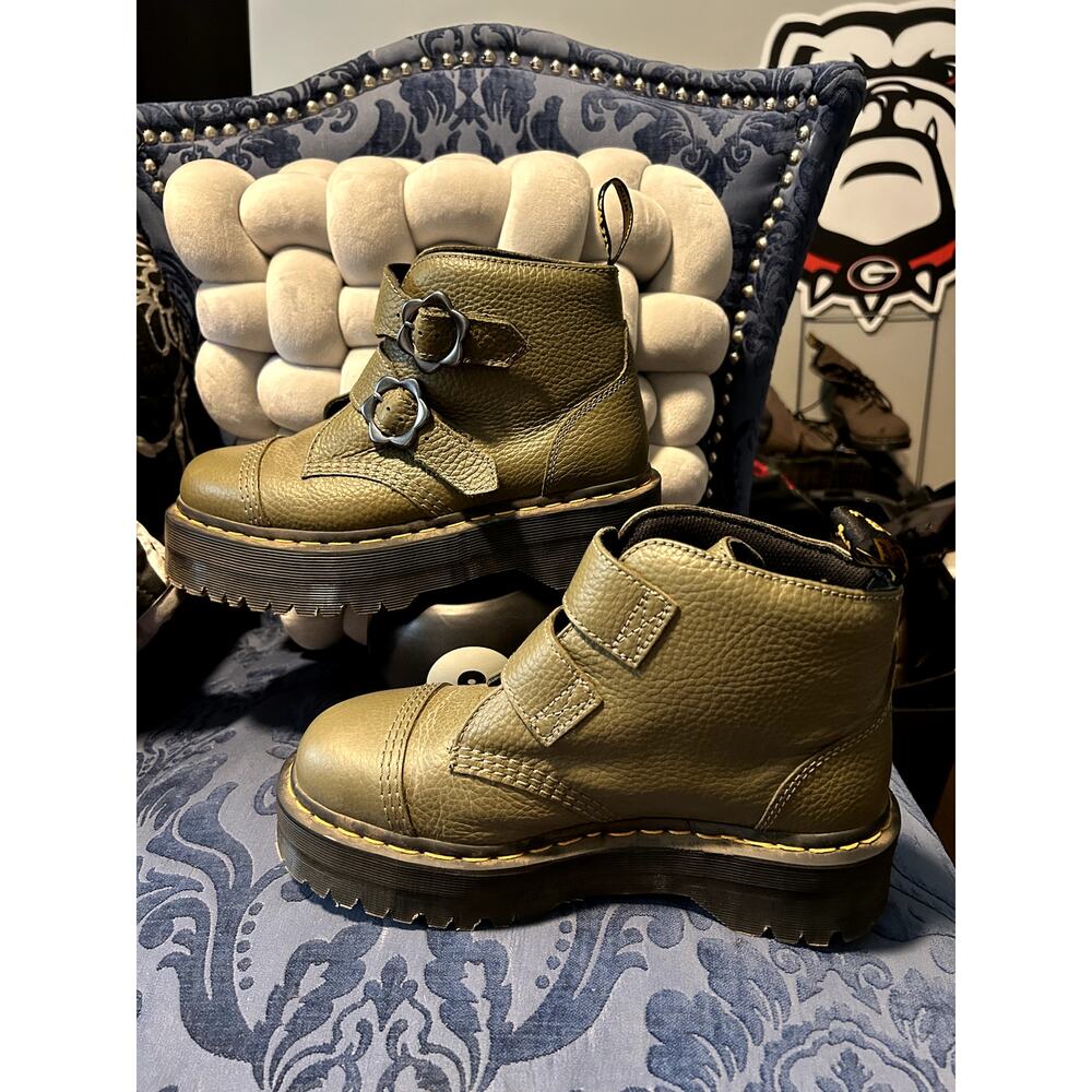 Dr Martens Olive Green Devon Flower size 8/EU 39 - Picture 2 of 7